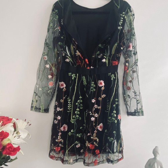 Medium Embroidered Cocktail Dress - Picture 2 of 9